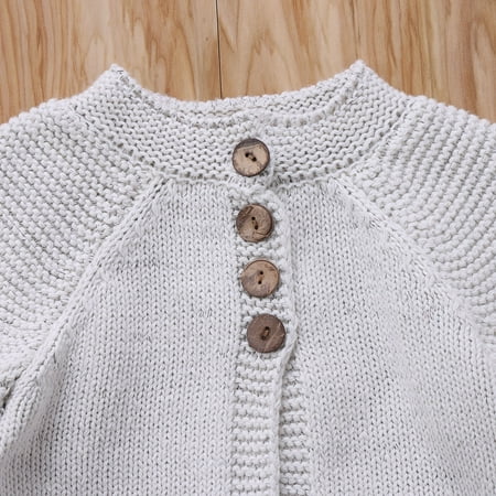 Carolilly Baby Girls Knitted Cardigan with Button Closure Knitted Jumper Winter Jacket